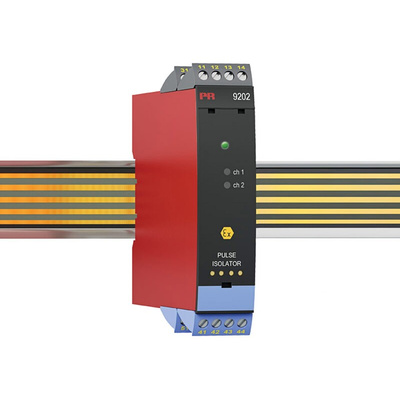 PR Electronics 9200 Series Pulse Isolator, NAMUR Sensor, Switch Input, Relay Output, 19.2 → 31.2V dc Supply, ATEX