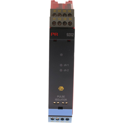 PR Electronics 9200 Series Pulse Isolator, NAMUR Sensor, Switch Input, Relay Output, 19.2 → 31.2V dc Supply, ATEX