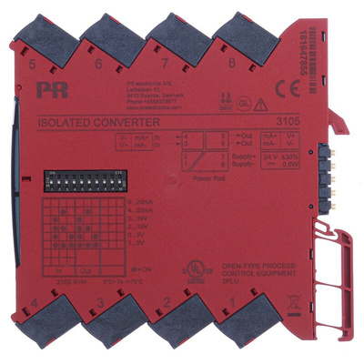 PR Electronics 3100 Series Isolating Signal Converter, Current, Voltage Input, Current, Voltage Output, 16.8 →