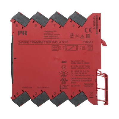 PR Electronics 3100 Series Current Isolator, Current Input, Current Output, 6 → 35V dc Supply, ATEX