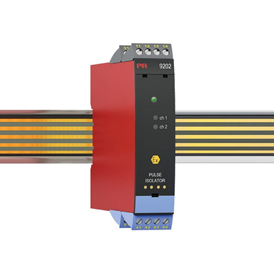 PR Electronics 9200 Series Pulse Isolator, NAMUR Sensor, Switch Input, Relay Output, 19.2 → 31.2V dc Supply