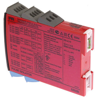 PR Electronics 2 Channel Galvanic Barrier, Pulse Isolator, Relay Output, ATEX, IECEx