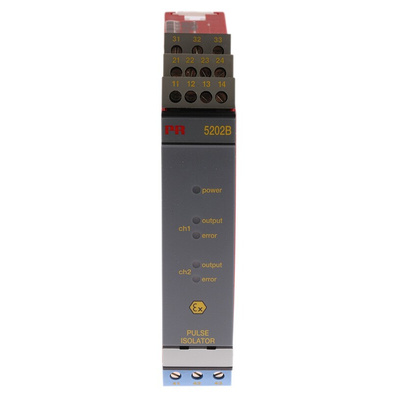 PR Electronics 2 Channel Galvanic Barrier, Pulse Isolator, Relay Output, ATEX, IECEx