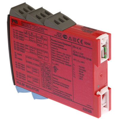 PR Electronics 2 Channel Galvanic Barrier, Pulse Isolator, Relay Output, ATEX, IECEx