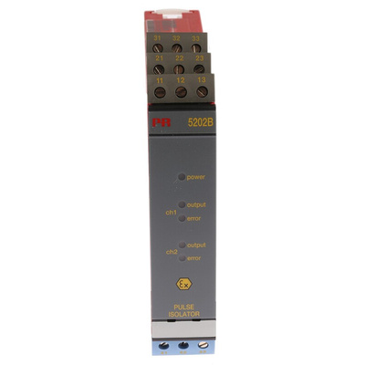 PR Electronics 2 Channel Galvanic Barrier, Pulse Isolator, Relay Output, ATEX, IECEx