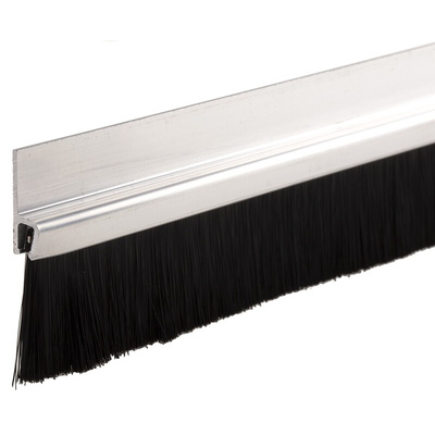 RS PRO Black Aluminium, Nylon Brush Strip, 25mm