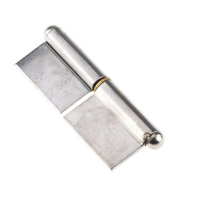 RS PRO Stainless Steel Flag Hinge with a Lift-off Pin, Weld-on Fixing, 61.5mm x 40mm x 1.5mm