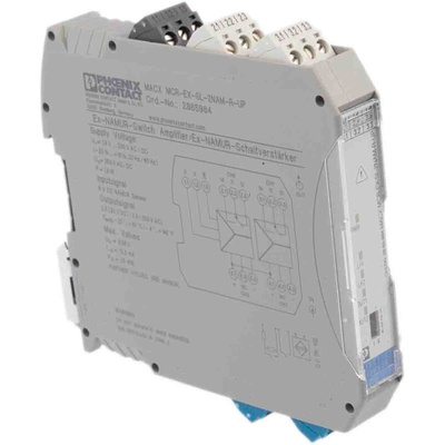 Phoenix Contact 2 Channel Galvanic Barrier, Isolating Amplifier, NAMUR Sensor, Switch Input, Relay Output, ATEX