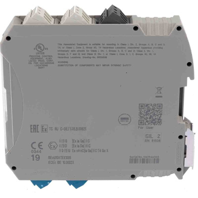Phoenix Contact 2 Channel Galvanic Barrier, Isolating Amplifier, NAMUR Sensor, Switch Input, Relay Output, ATEX