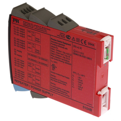 PR Electronics 2 Channel Galvanic Barrier, Repeater power supply, Current, Voltage Input, Current Output, ATEX