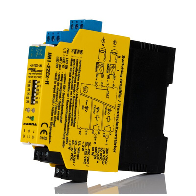 Turck 2 Channel Galvanic Barrier, Isolating Amplifier, NAMUR Sensor, Switch Input, Relay Output, ATEX, IECEx