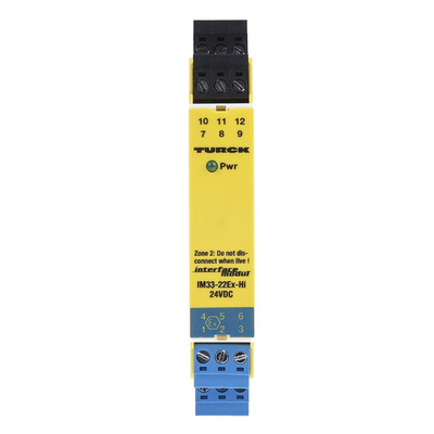Turck 2 Channel Galvanic Barrier, HART Isolating Transducer, Current Input, Current Output, ATEX, IECEx
