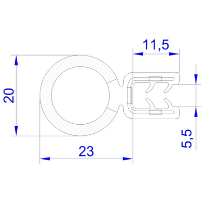 RS PRO Black EPDM  Edging Strip, 20m