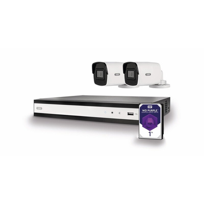 ABUS Indoor, Outdoor IR CCTV Kit, 2 Camera Connections, IP