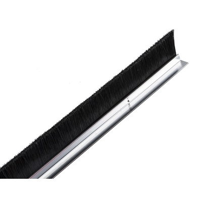 RS PRO Black Aluminium, Nylon Brush Strip, 25mm
