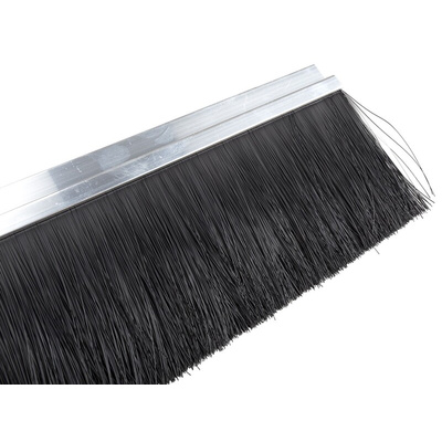 RS PRO Black Aluminium, Nylon Brush Strip, 115mm
