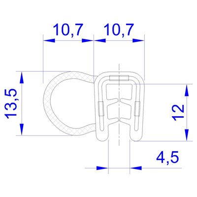 RS PRO Black EPDM  Edging Strip, 20m