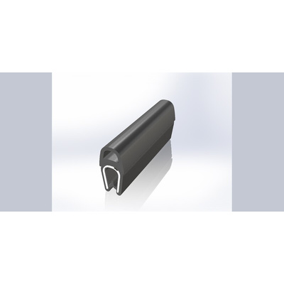 RS PRO Black PVC, Steel Edge Protection, 20m