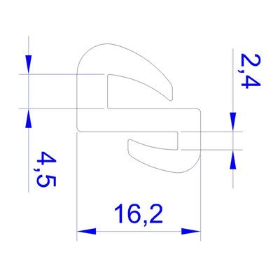 RS PRO Black EPDM  Edging Strip, 16.2mm