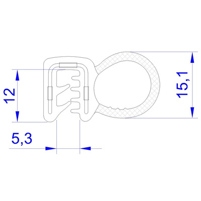 RS PRO Black EPDM  Edging Strip, 20m