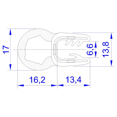 RS PRO Black EPDM  Edging Strip, 20m