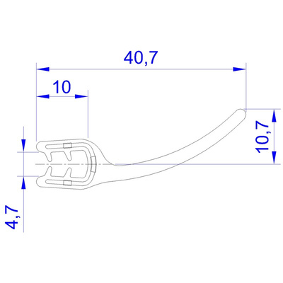 RS PRO Black EPDM  Edging Strip, 20m