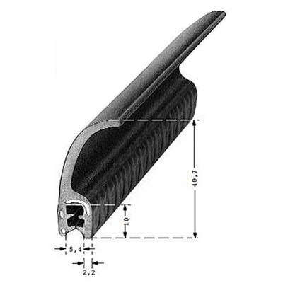 RS PRO Black EPDM  Edging Strip, 20m