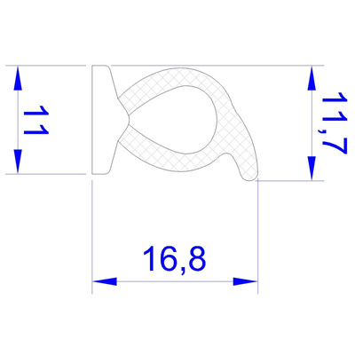RS PRO Black EPDM  Edging Strip, 20m