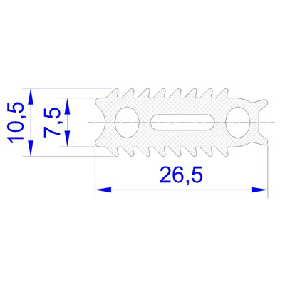 RS PRO Black EPDM Edging Strip, 20m