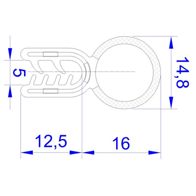 RS PRO Black EPDM  Edging Strip, 20m