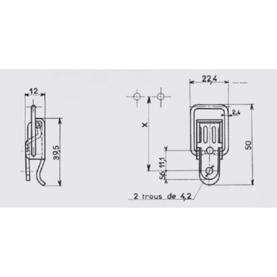 Savigny Steel Lockable Toggle Latch, 50 x 22.4 x 12mm