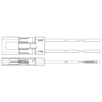 TE Connectivity, SlimSeal SSL Female 2 Way Cable Assembly with a 0.1m Cable, 250 V ac/dc