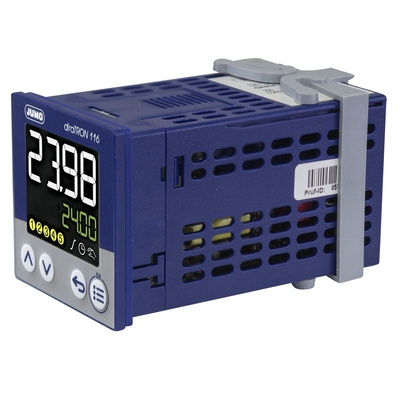 Jumo diraTRON DIN Rail PID Temperature Controller, 48 x 48mm 3 Input, 3 Output Relay, 110 → 240 V ac Supply