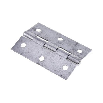 RS PRO Steel Butt Hinge with a Fixed Pin, Screw Fixing, 75mm x 49mm x 1.4mm