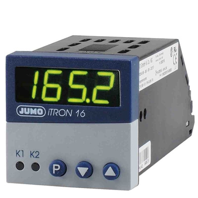 Jumo iTRON PID Temperature Controller, 48 x 48 (1/16 DIN)mm 1 (Analogue) Input, 2 Output Logic, Relay, 110 → 240