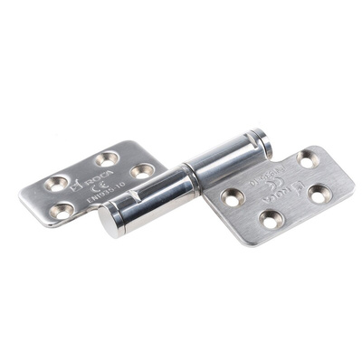 ROCA Brushed Stainless Steel Flag Hinge with a Lift-off Pin, Screw Fixing, 123mm x 84mm x 3mm