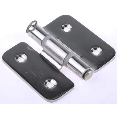 RS PRO Stainless Steel Butt Hinge, Screw Fixing, 82mm x 92mm x 3mm