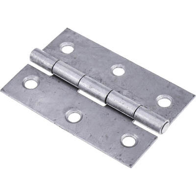 RS PRO Steel Butt Hinge, Screw Fixing, 75mm x 49mm x 1.4mm