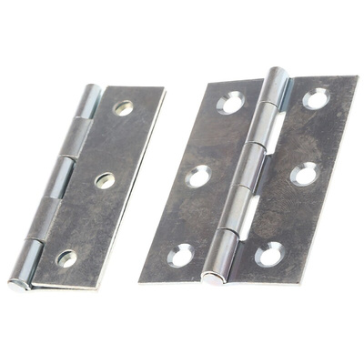 RS PRO Steel Butt Hinge, Screw Fixing, 75mm x 49mm x 1.4mm
