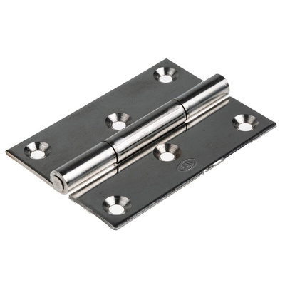 RS PRO Stainless Steel Piano Hinge, Screw Fixing, 70mm x 50mm x 2mm