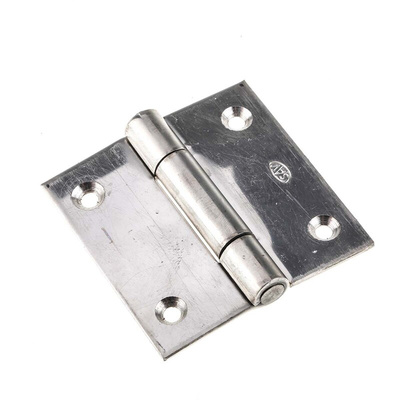 RS PRO Stainless Steel Butt Hinge, Screw Fixing, 60mm x 60mm x 2mm