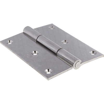 RS PRO Stainless Steel Butt Hinge, Screw Fixing, 100mm x 80mm x 3mm