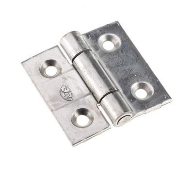 RS PRO Stainless Steel Butt Hinge, Screw Fixing, 40mm x 40mm x 2mm