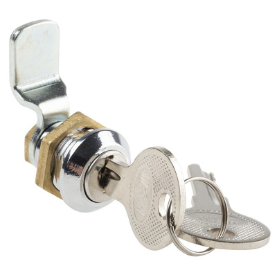 RS PRO Cabinet Lock, 20mm Panel-to-Tongue, 16.2 Dia. x 14.2mm Cutout, Key Unlock