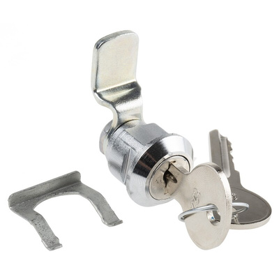 RS PRO Cabinet Lock, 20mm Panel-to-Tongue, 17.2 x 14.2mm Cutout, Key Unlock