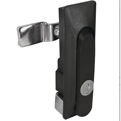 RS PRO Black Cabinet Lock, 28.5mm Panel-to-Tongue, 25 x 100mm Cutout, Key Unlock