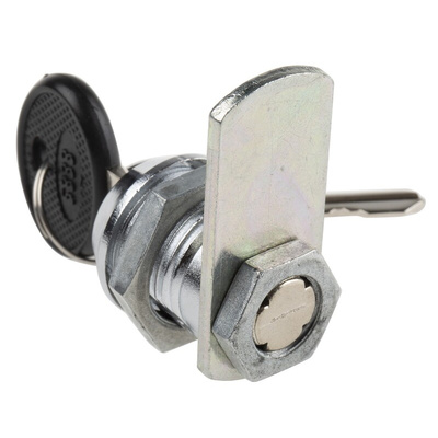 RS PRO Cabinet Lock, 16.5mm Panel-to-Tongue, 20.2 x 17.2mm Cutout, Key Unlock