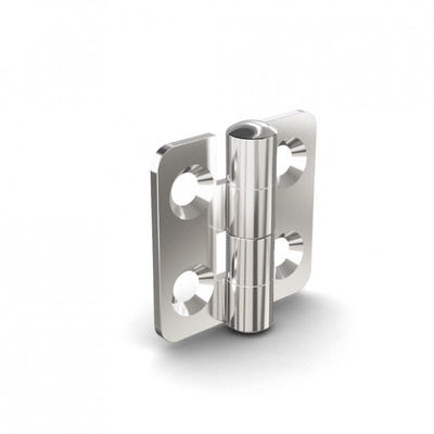Pinet Polished Stainless Steel Butt Hinge, Rivet Fixing, 38mm x 36.5mm x 2mm