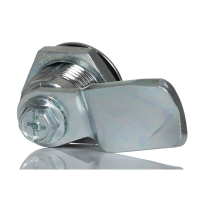 RS PRO Natural Stainless Steel Cabinet Lock, 13mm Panel-to-Tongue, Key Unlock