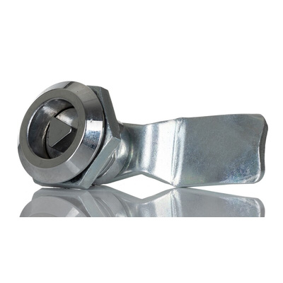 RS PRO Natural Stainless Steel Cabinet Lock, 13mm Panel-to-Tongue, Key Unlock